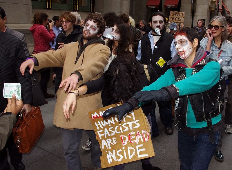 people doing zombie theme parade