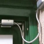 Alarm sensor installed on door frame